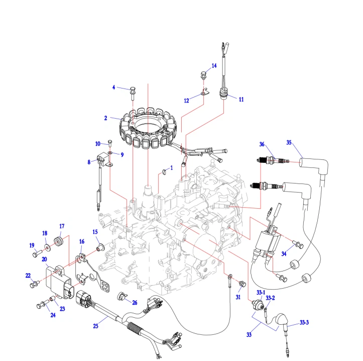 F20 Outboard Spare Parts:Electrical System (Rear Control Electric Start) F20 Outboard Spare Parts:Electrical System (Rear Control Electric Start)